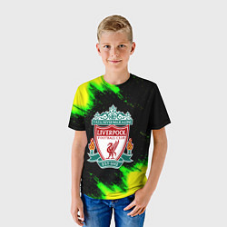 Футболка детская Ливерпуль кислотные краски, цвет: 3D-принт — фото 2