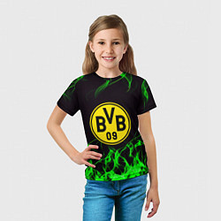 Футболка детская Borussia зелёный огонь, цвет: 3D-принт — фото 2