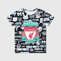 Футболка детская Логотипы игр Ливерпуль глитч, цвет: 3D-принт
