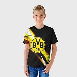 Футболка детская Borussia спортивная геометрия, цвет: 3D-принт — фото 2