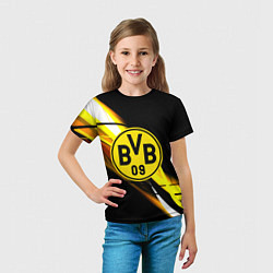 Футболка детская Borussia спортивная геометрия, цвет: 3D-принт — фото 2