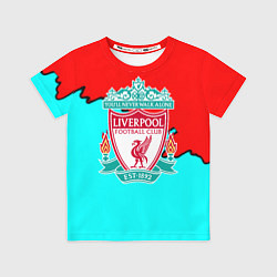 Футболка детская Liverpool краски текстура штрихи, цвет: 3D-принт