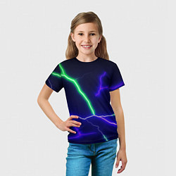 Футболка детская Multicolored lightning, цвет: 3D-принт — фото 2