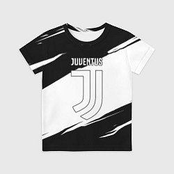 Футболка детская Ювентус черно белые полосы, цвет: 3D-принт