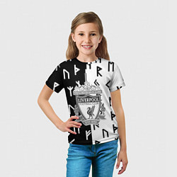 Футболка детская Liverpool символы текстура, цвет: 3D-принт — фото 2