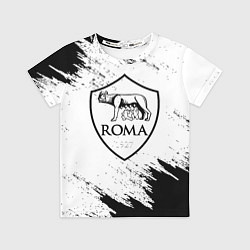 Футболка детская ROMA черно белые штрихи, цвет: 3D-принт