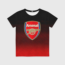 Футболка детская Arsenal текстура полосы красные, цвет: 3D-принт