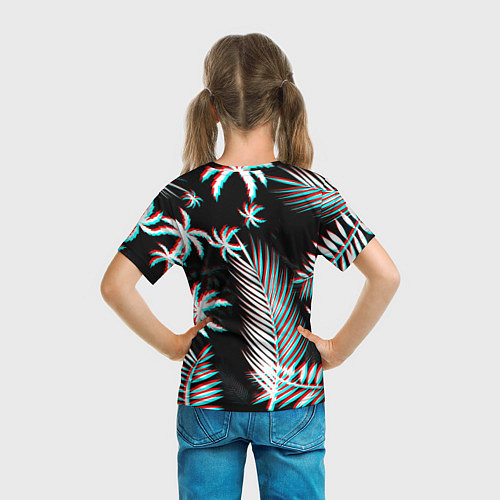 Детская футболка Chelsea тропики глитч текстура / 3D-принт – фото 6