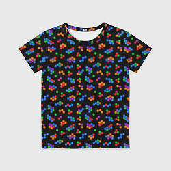 Детская футболка Разноцветные детали мозаики на черном