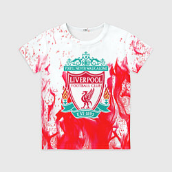 Футболка детская Liverpool розовый огонь, цвет: 3D-принт