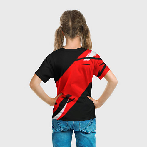 Детская футболка Арсенал геометрия полосы краски / 3D-принт – фото 6