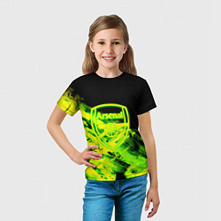Футболка детская Арсенал кислотные краски, цвет: 3D-принт — фото 2