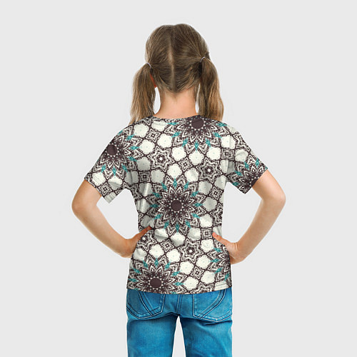 Детская футболка Калейдоскоп из цветочных звезд / 3D-принт – фото 6