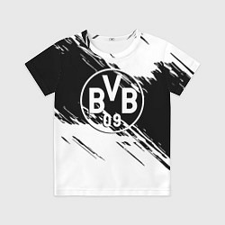 Футболка детская Borussia черно белые полосы, цвет: 3D-принт
