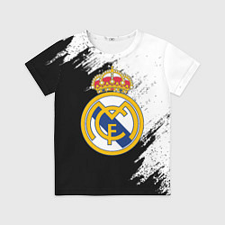 Футболка детская Real Madrid текстура штрихи, цвет: 3D-принт