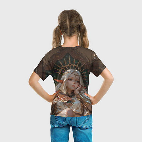 Детская футболка Беловолосая королева эльфов на троне / 3D-принт – фото 6