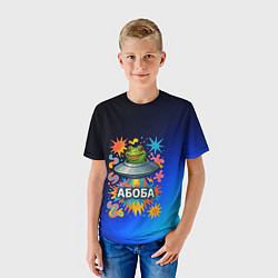 Футболка детская Космическая лягушка Абоба, цвет: 3D-принт — фото 2