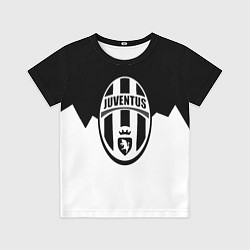 Футболка детская Ювентус черно белая геометрия, цвет: 3D-принт