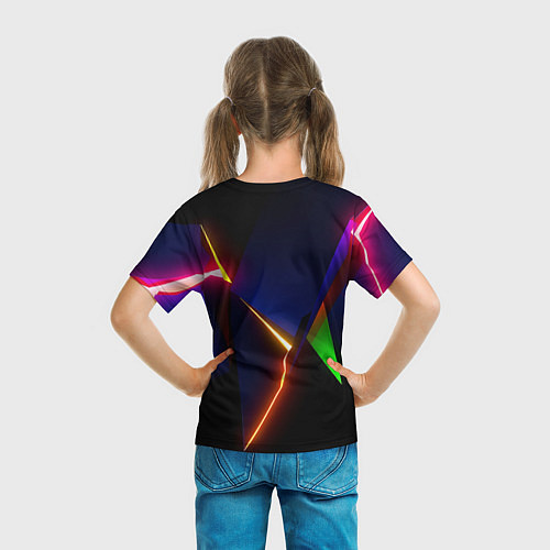 Детская футболка Neon colored geometric / 3D-принт – фото 6