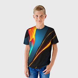 Футболка детская Multicoloured neon, цвет: 3D-принт — фото 2
