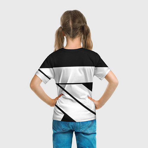 Детская футболка Ювентус полосы геометрия линии / 3D-принт – фото 6