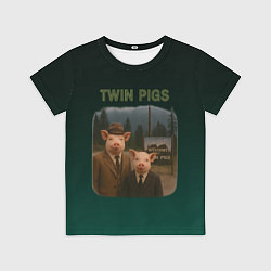 Футболка детская Twin Pigs пародия, цвет: 3D-принт