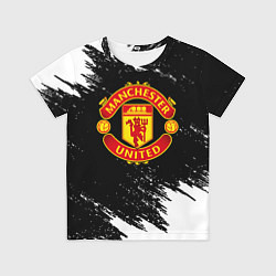 Футболка детская Манчестер Юнайтед белые краски, цвет: 3D-принт