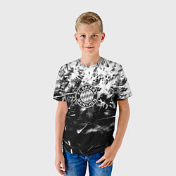 Футболка детская Bayern Mnchen черно белая бумага, цвет: 3D-принт — фото 2