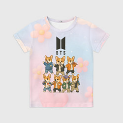 Футболка детская Корги BTS, цвет: 3D-принт