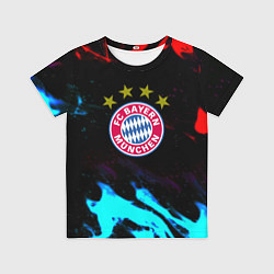 Футболка детская Бавария Мюнхен неоновый огонь, цвет: 3D-принт