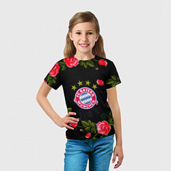 Футболка детская Бавария Мюнхен розы, цвет: 3D-принт — фото 2