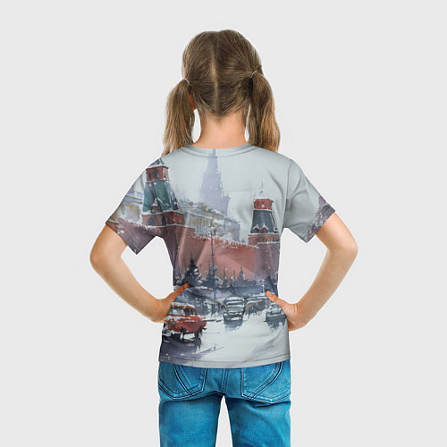 Детская футболка Старинная Москва - новый год / 3D-принт – фото 6