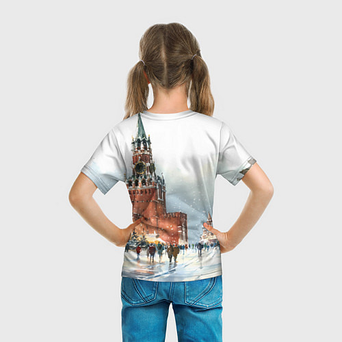 Детская футболка Новогодний Кремль / 3D-принт – фото 6