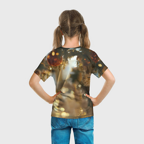 Детская футболка Лошадка любуется елочным шаром / 3D-принт – фото 6