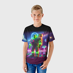 Футболка детская Космонавт Шрук в неоновом скафандре на загадочной, цвет: 3D-принт — фото 2