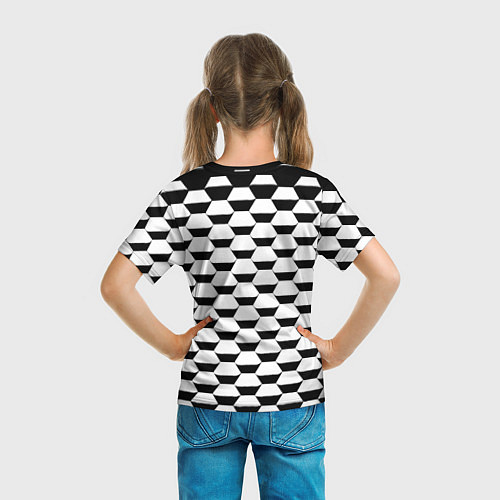 Детская футболка Juventus геометрия черно белая / 3D-принт – фото 6