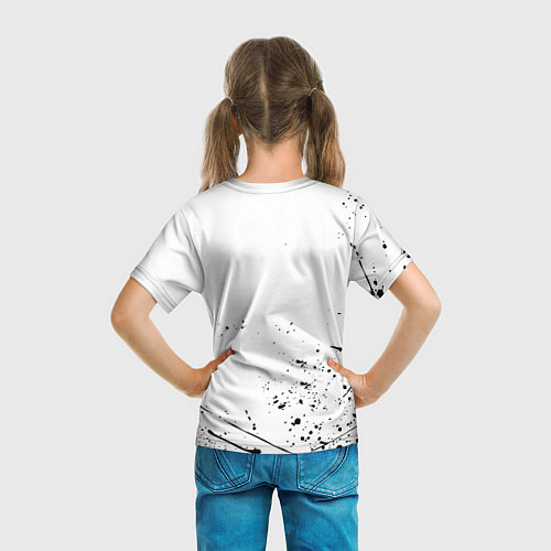 Детская футболка Ювентус черные краски всплеск / 3D-принт – фото 6