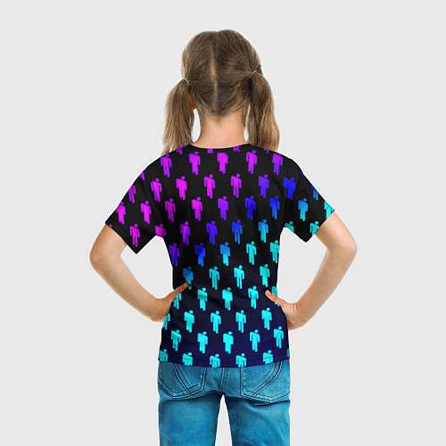Детская футболка Barcelona люди градиент неон / 3D-принт – фото 6