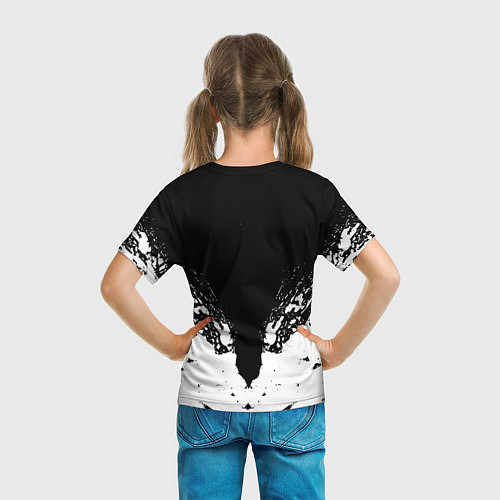 Детская футболка Ювентус краски всплеск текстура / 3D-принт – фото 6