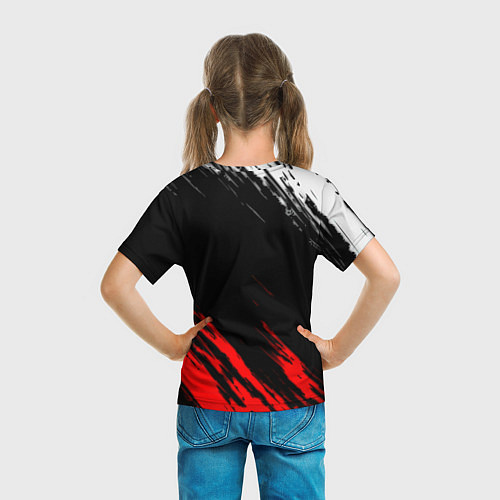 Детская футболка Манчестер Юнайтед x Ювентус краски / 3D-принт – фото 6