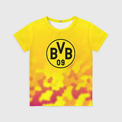 Футболка детская Borussia камуфляж желтый текстура, цвет: 3D-принт