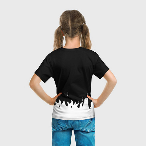 Детская футболка Ювентус белый огонь текстура / 3D-принт – фото 6