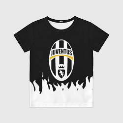 Футболка детская Ювентус белый огонь текстура, цвет: 3D-принт
