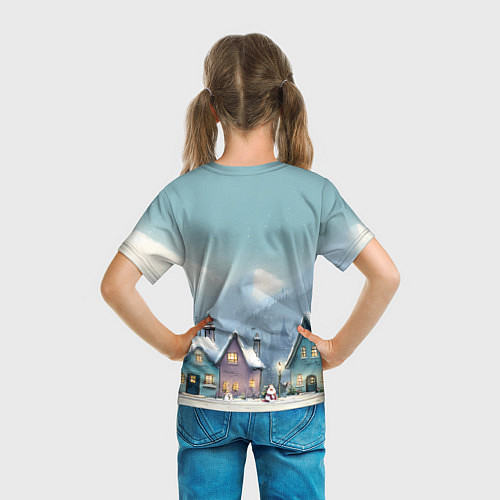 Детская футболка Новогодние дома / 3D-принт – фото 6