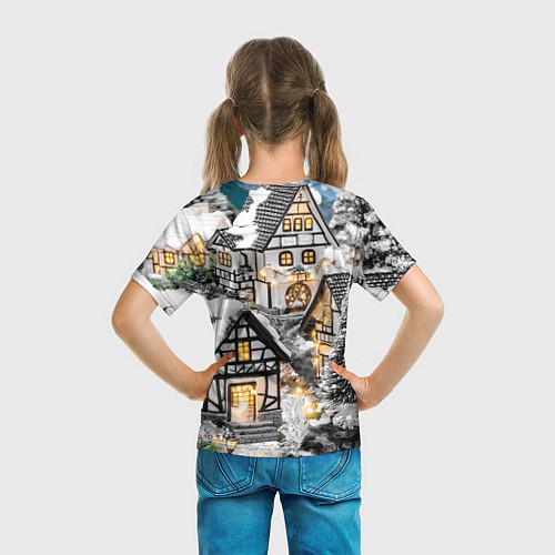 Детская футболка Объемные новогодние дома / 3D-принт – фото 6