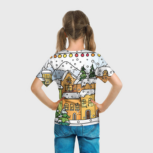 Детская футболка Новогодний снегопад / 3D-принт – фото 6