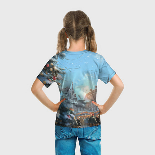 Детская футболка Лошадка на новогодней площади / 3D-принт – фото 6