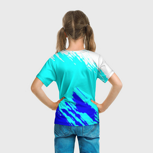 Детская футболка Ювентус краски штрихи текстура / 3D-принт – фото 6