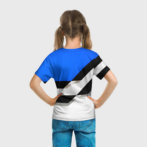 Детская футболка Лестер сити геометрия полосы / 3D-принт – фото 6
