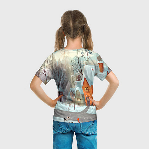 Детская футболка Милый новогодний дворик / 3D-принт – фото 6